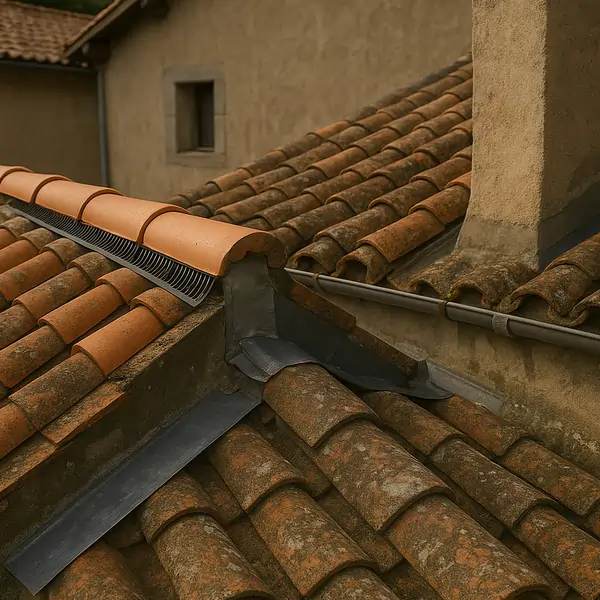 Pose de solins et bavettes en zinc : jonctions étanches autour des murs et cheminées