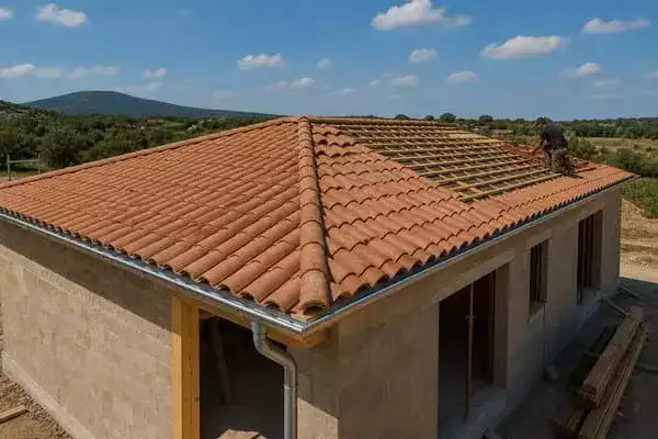 Réalisation d'une toiture neuve en tuiles de terre cuite dans l'Aude